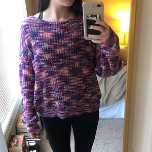 multicolor sweater with open back